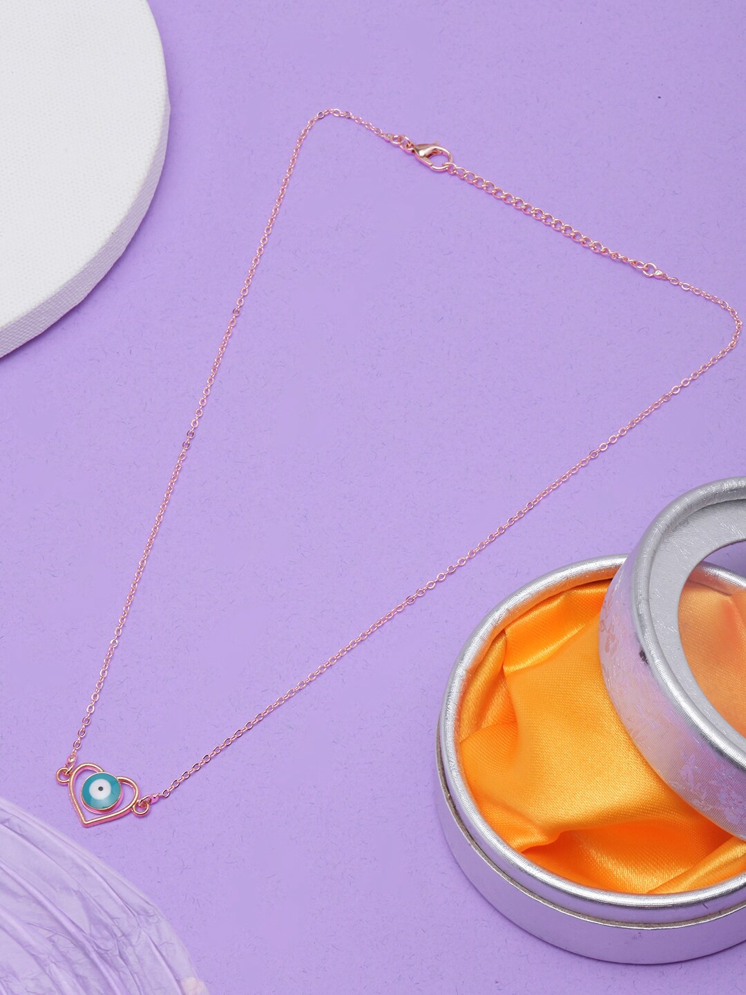 

DIVA WALK Brass Rose Gold-Plated Enamelled Necklace