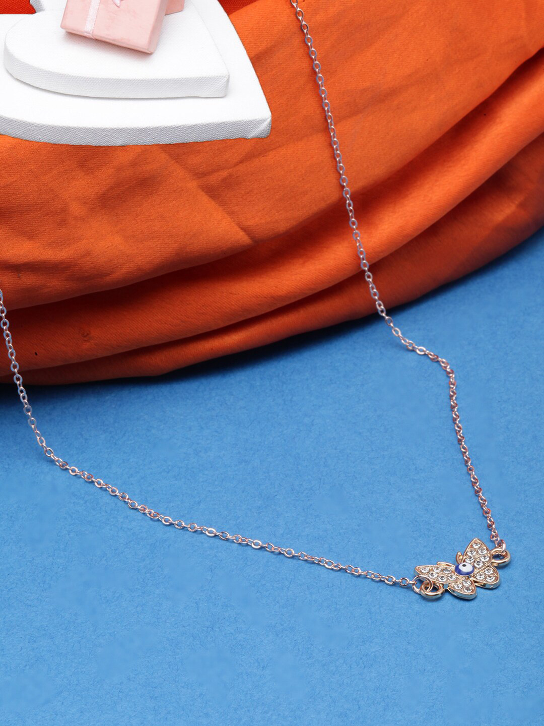

DIVA WALK Rose Gold-Plated Enamelled Necklace