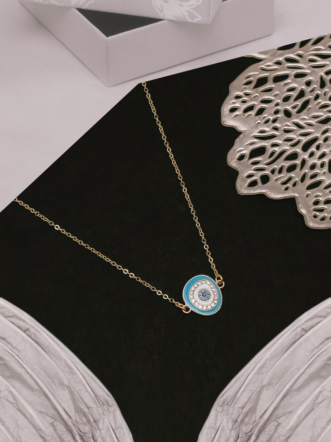 

DIVA WALK Brass Gold-Plated Enamelled Necklace
