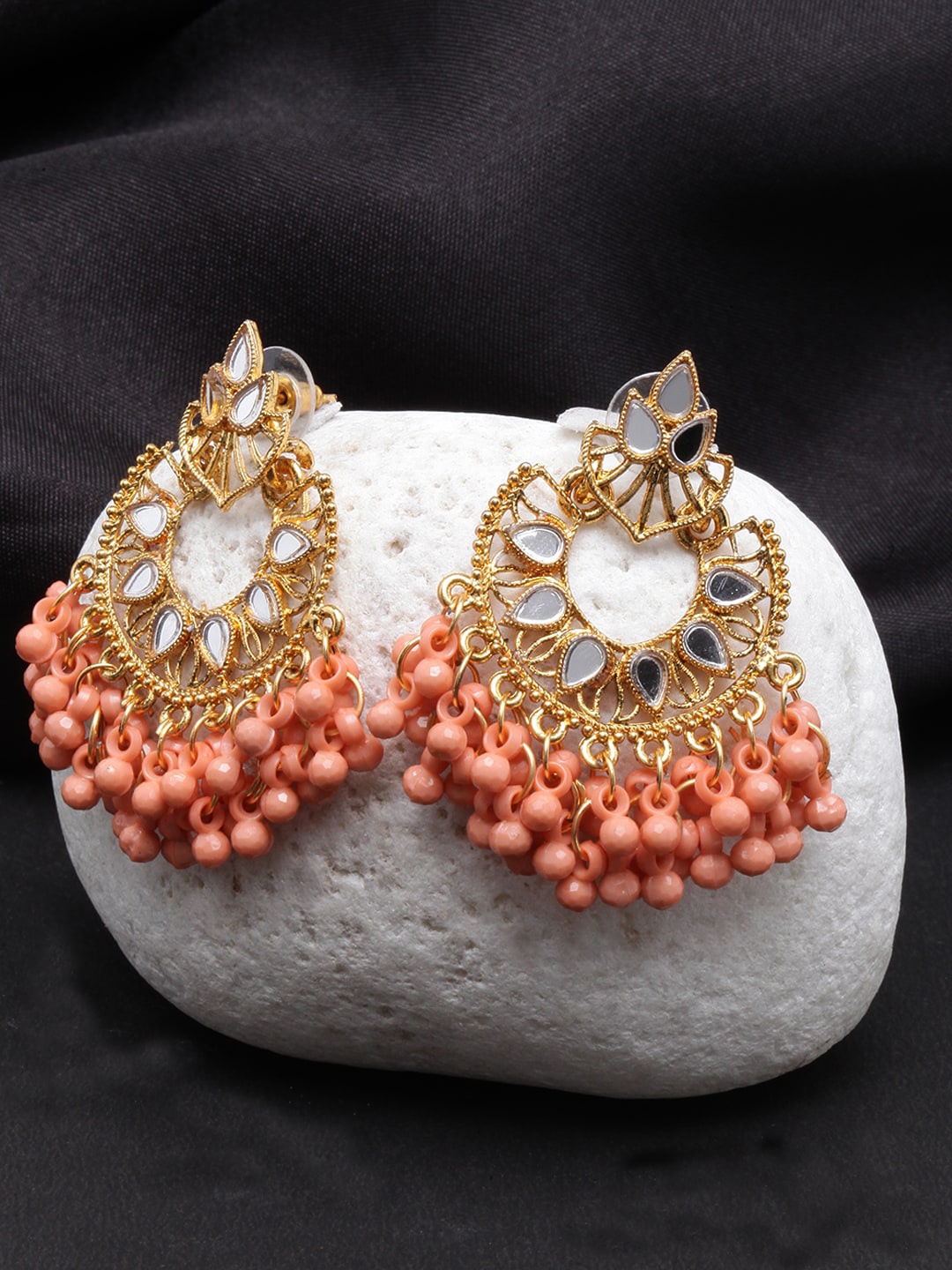 

DIVA WALK Gold-Plated Contemporary Drop Earrings, Peach