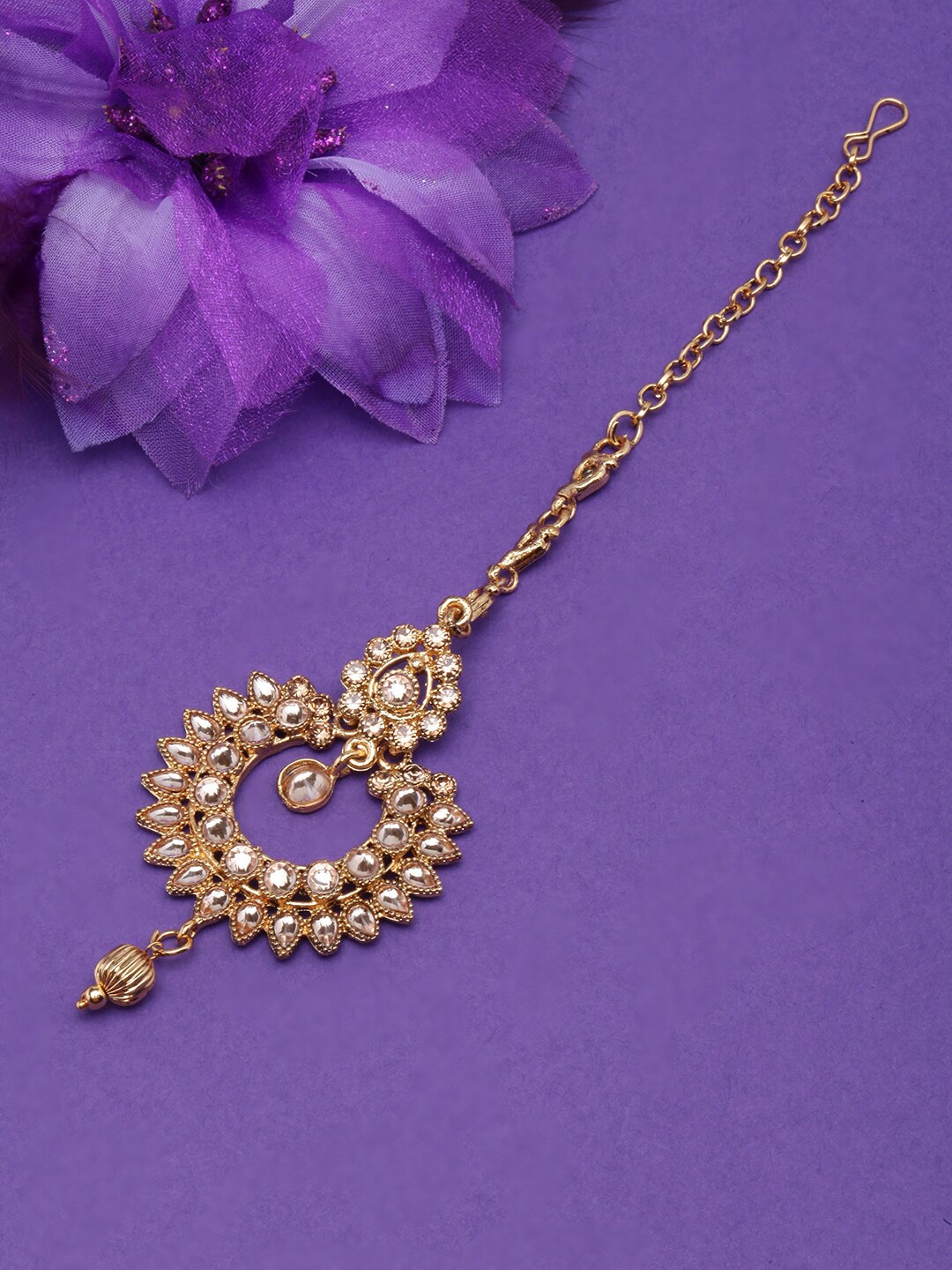 

DIVA WALK Kundan Maang Tika, White