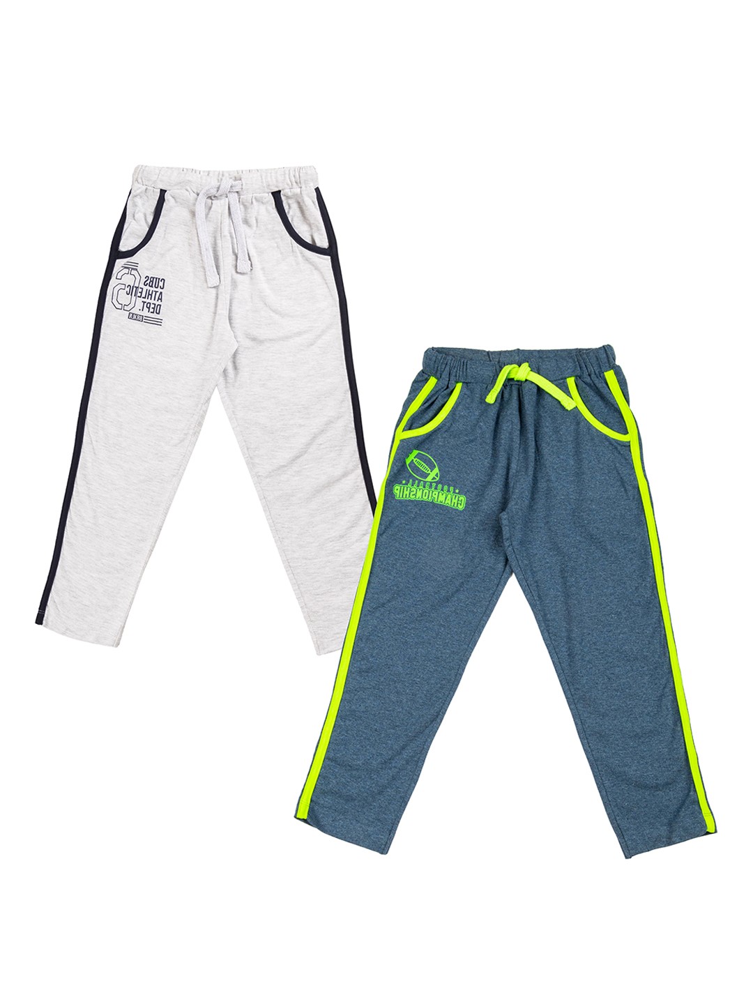 

JusCubs Boys Pack Of 2 Pure Cotton Track Pants, Grey