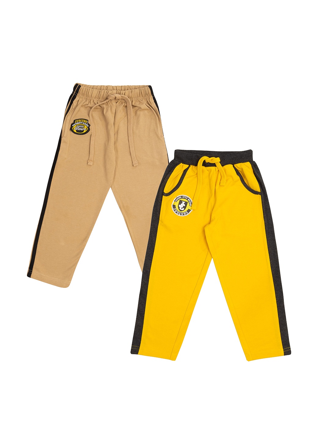 

JusCubs Boys Pack Of 2 Pure Cotton Track Pants, Yellow