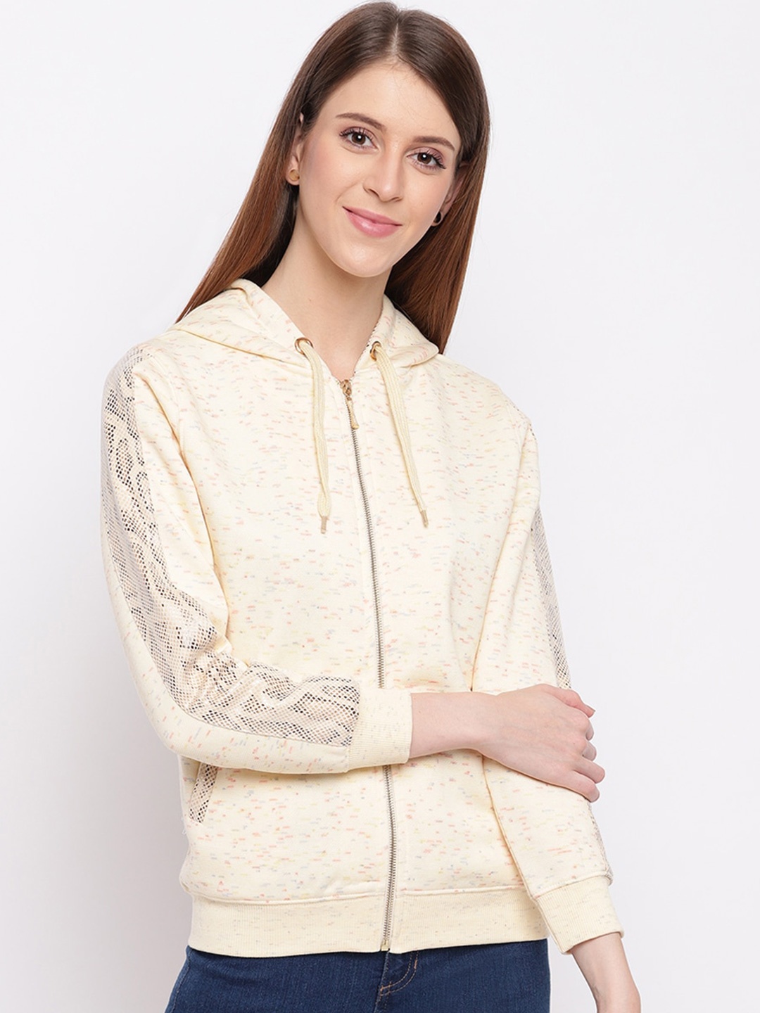 

Miss Grace Women Yellow Hooded Sweatshirt