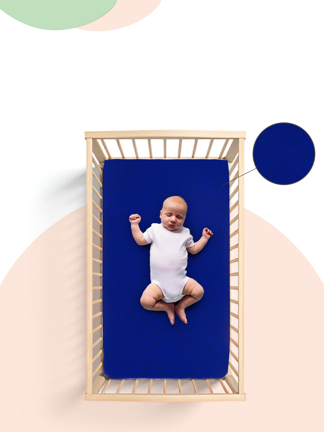 

OyO Baby Royal Blue Waterproof & Baby Dry Sheet Polycotton Mattress Protector