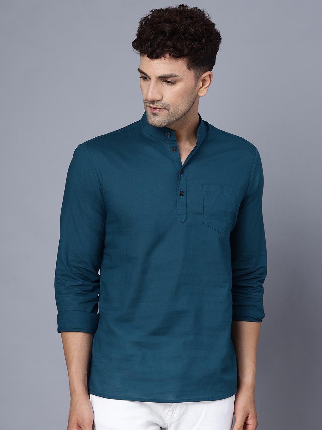 

THE EG STORE Men Blue Cotton Kurta