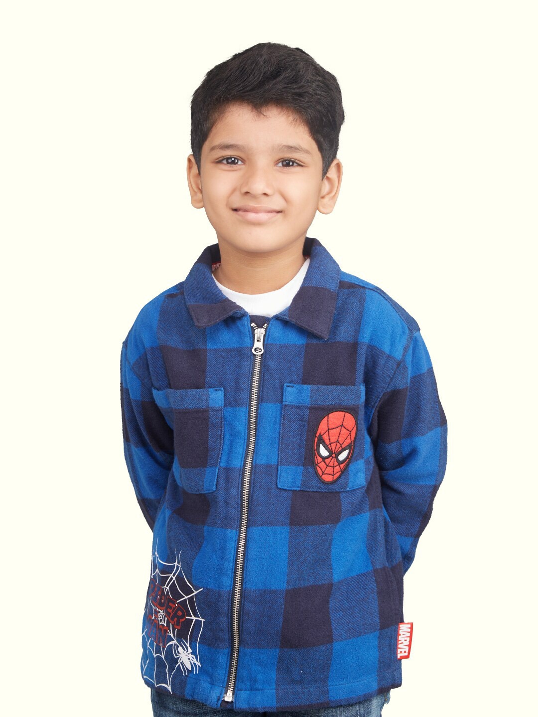 

Zalio Boys Checked Cotton Casual Shirt, Blue