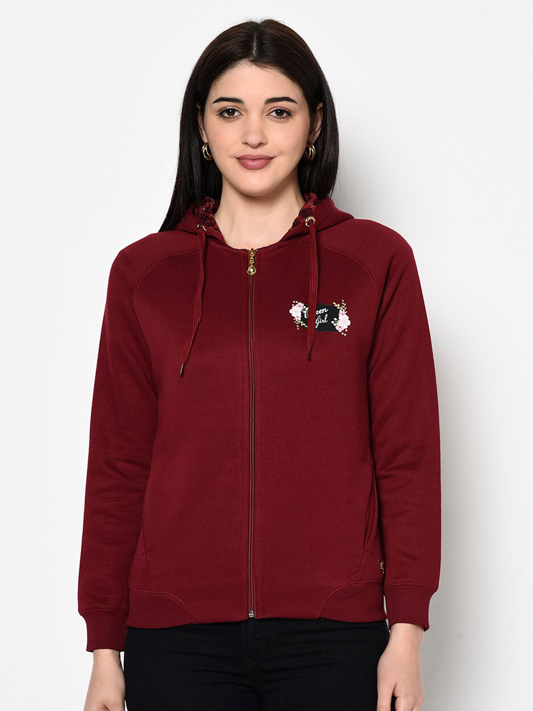 

Miss Grace Hooded Cotton Sweatshirt, Maroon