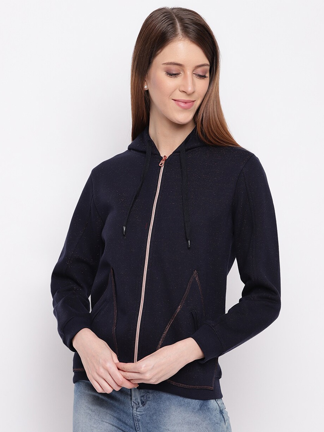 

Miss Grace Hooded Cotton Sweatshirt, Navy blue