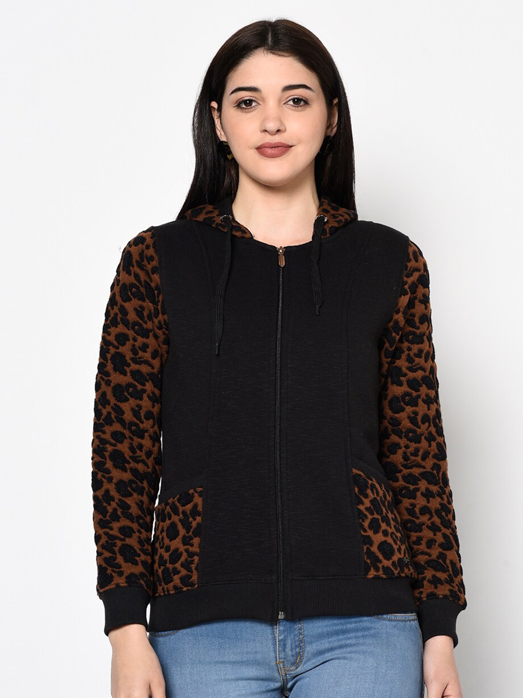 

Miss Grace Women Hooded Cotton Sweatshirt, Brown