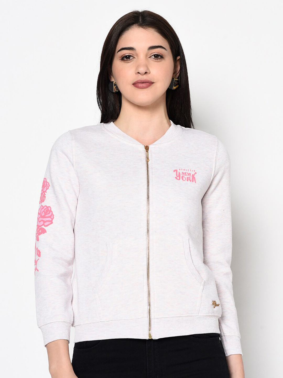 

Miss Grace Long Sleeves Front-Open Sweatshirt, Purple