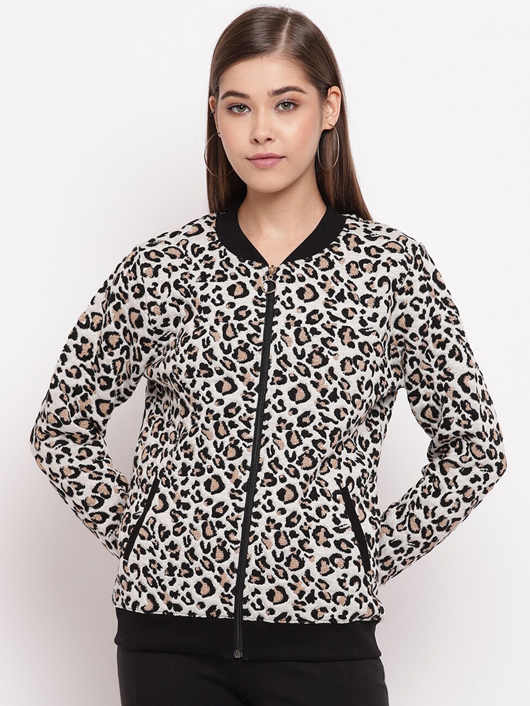 

Miss Grace Women Printed Cotton Sweatshirt, Off white