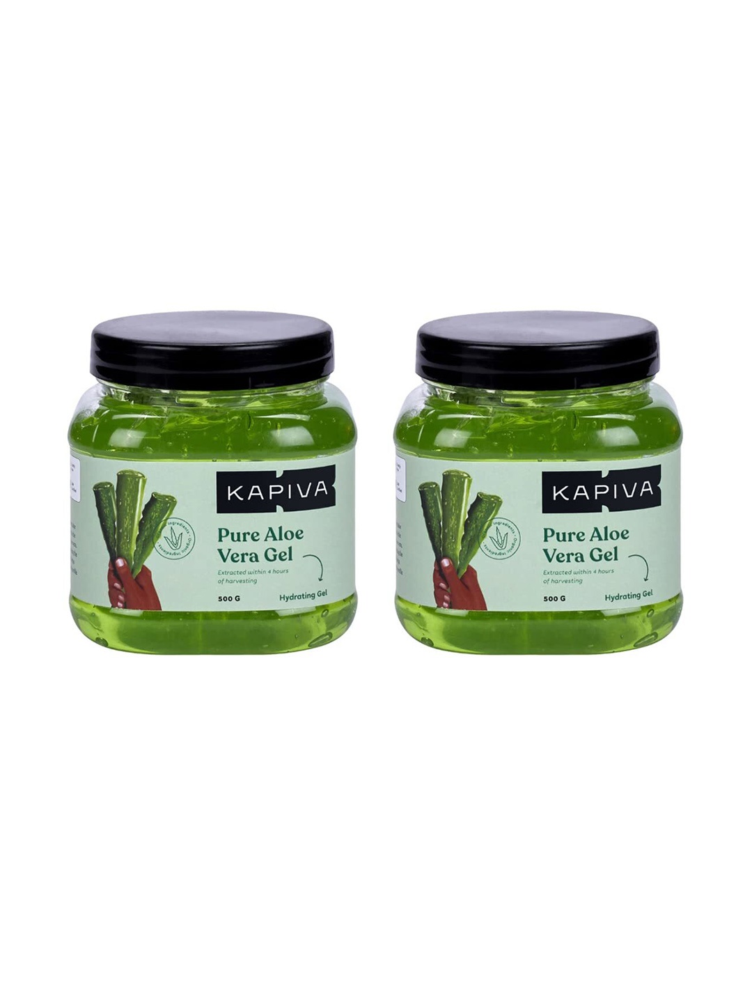 

Kapiva Set of 2 Pure Aloe Vera Hydrating Gel - 500 g Each, Green