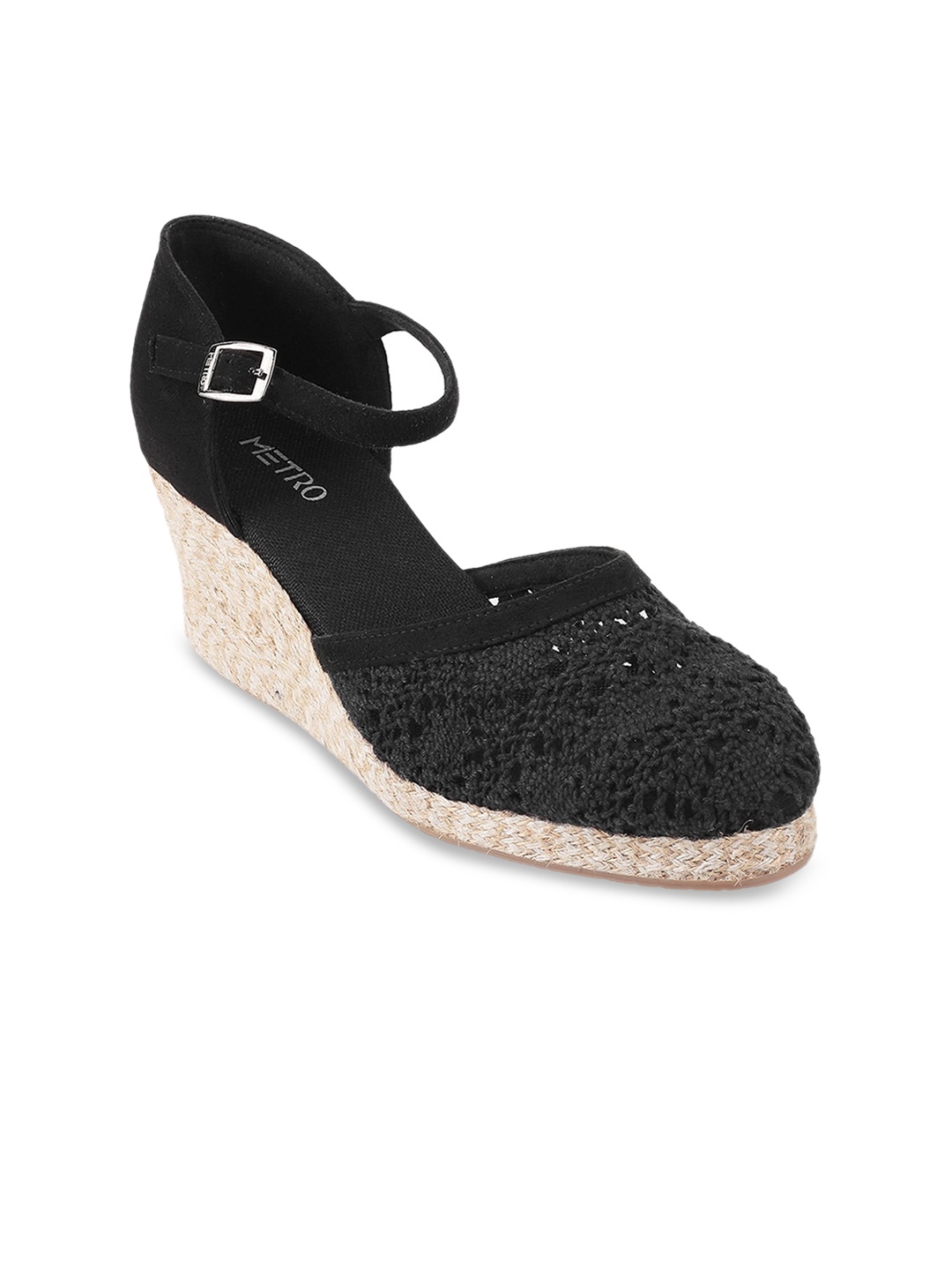 

Metro Wedge Pumps with Laser Cuts, Black