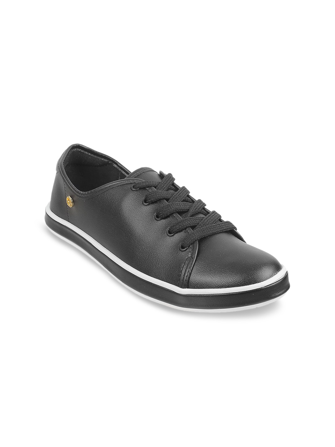 Metro Women Lace-Up Sneakers, Black