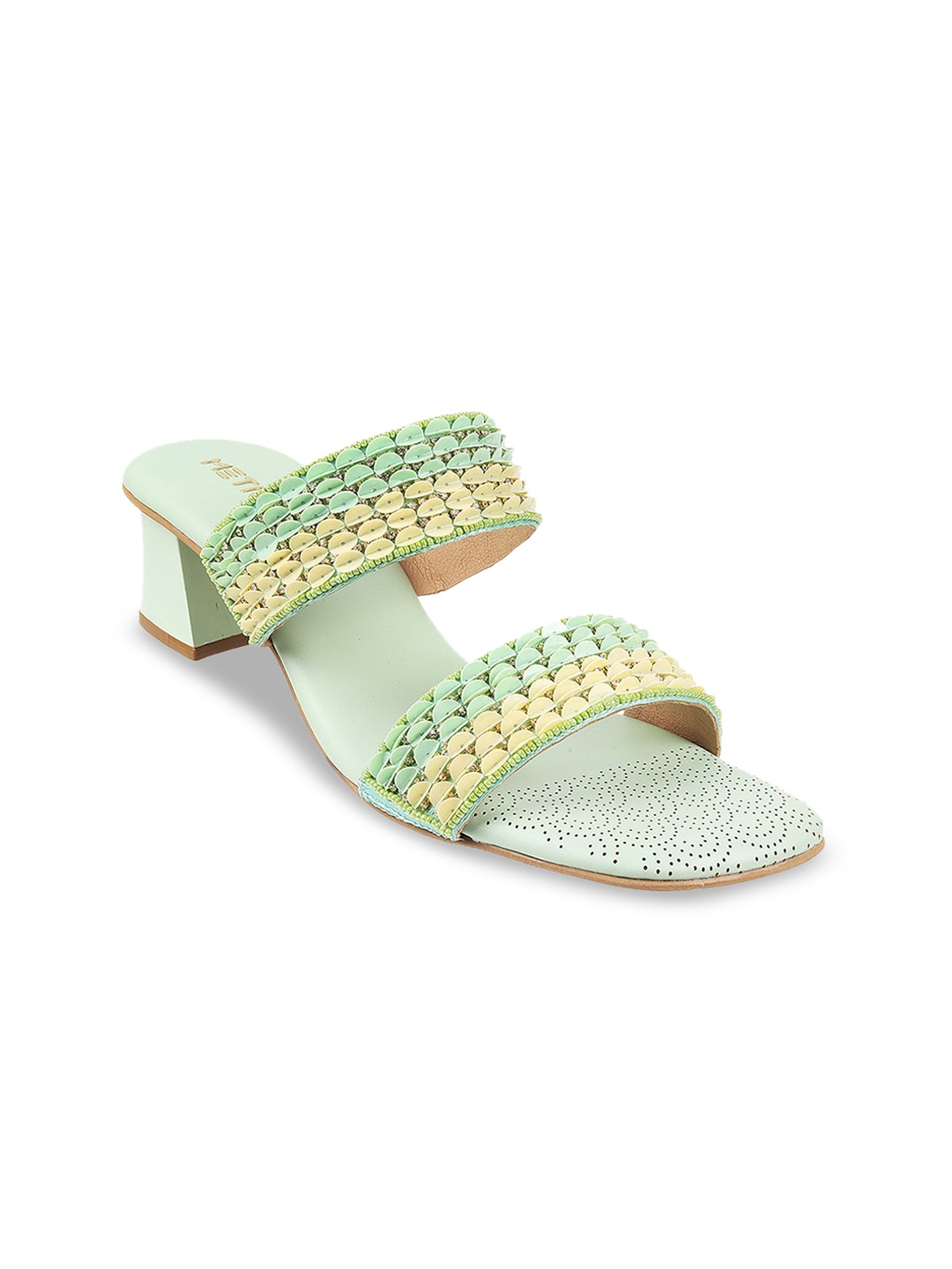 

Metro Embellished Block Heels, Green