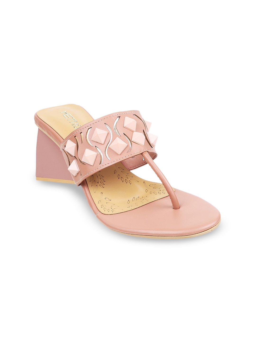 

Metro Embellished Block Heels, Peach