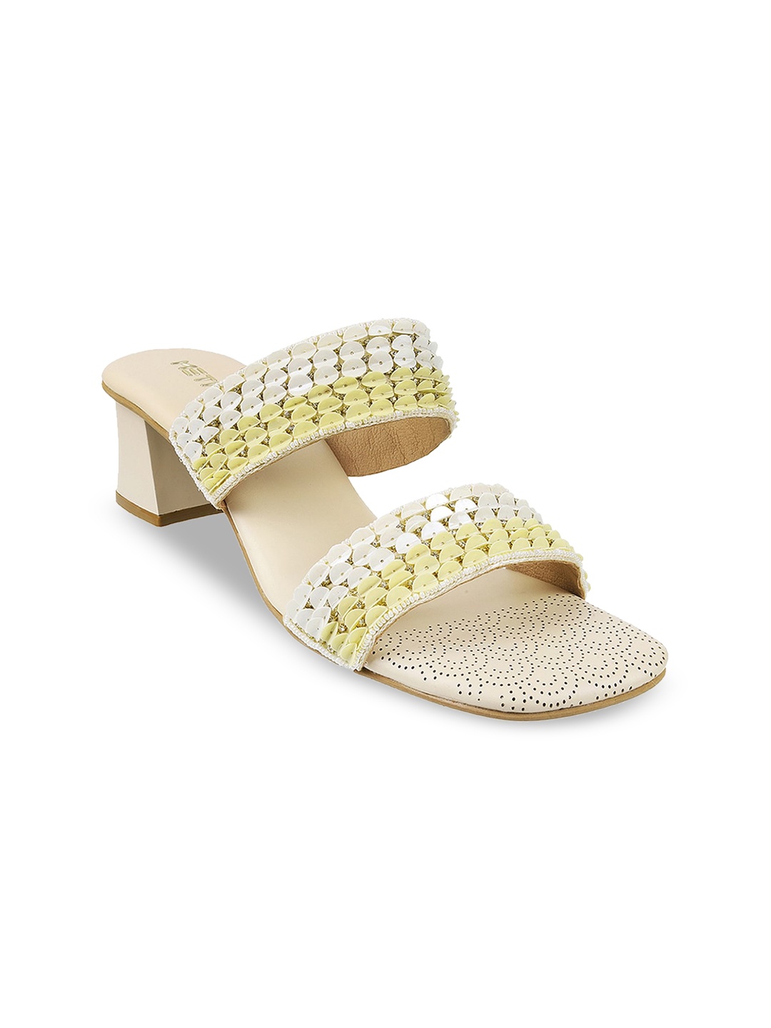 

Metro Embellished Block Heels, Beige
