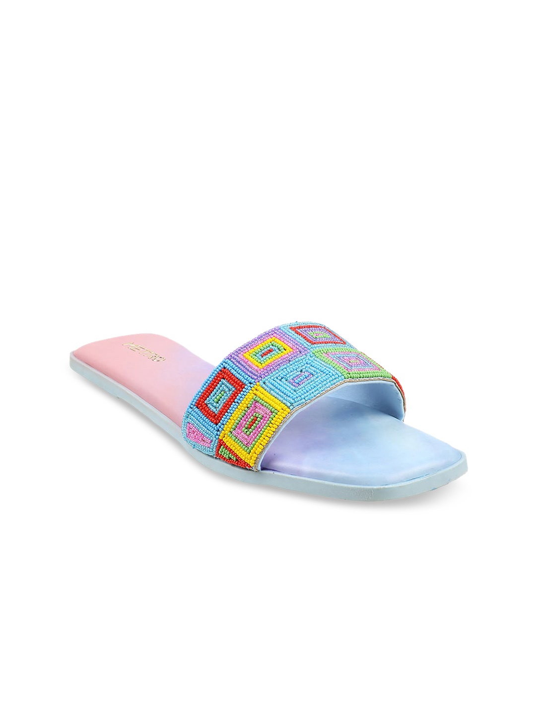 

Metro Women Embellished Open Toe Flats, Blue