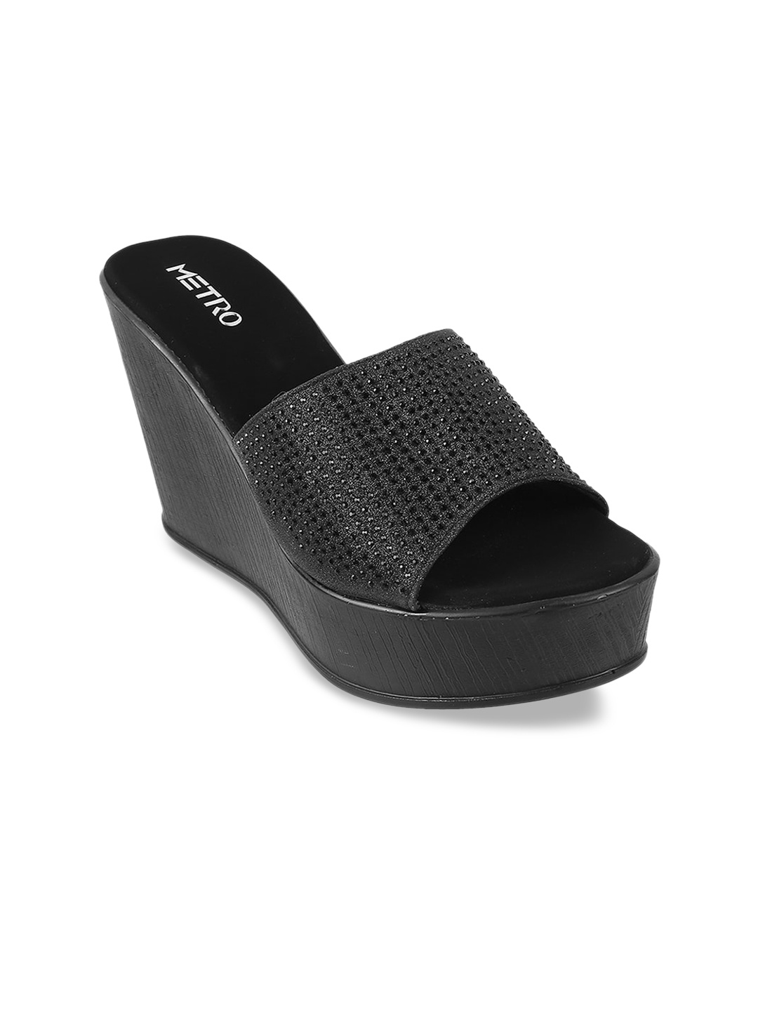 

Metro Embellished Wedge Heels, Black