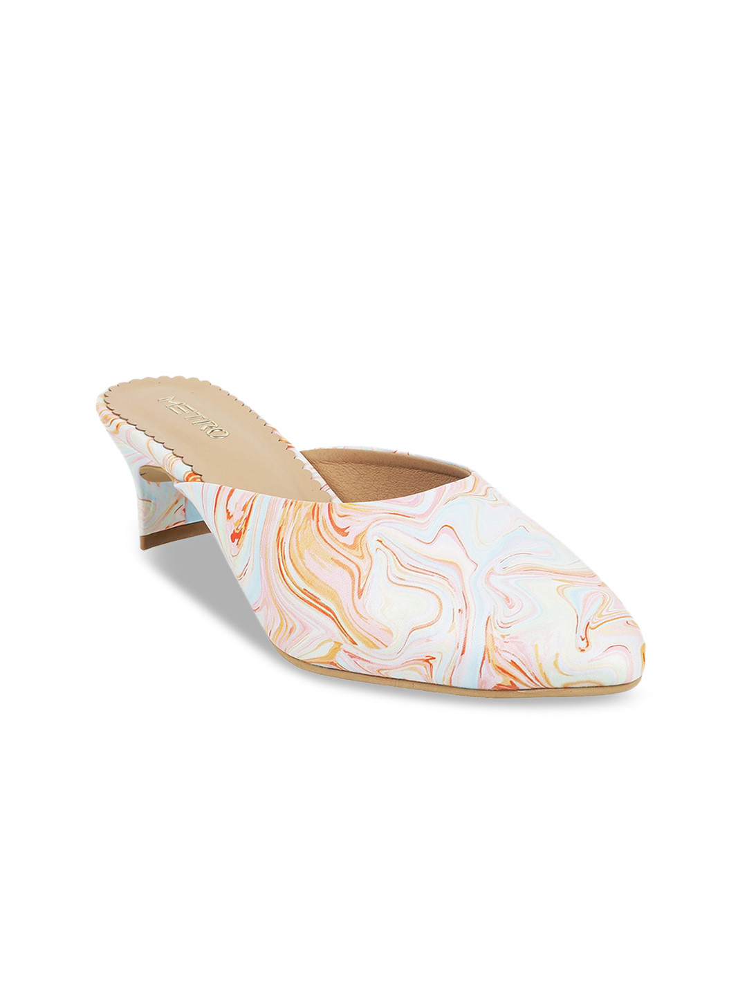 

Metro Printed Block Mules, Orange