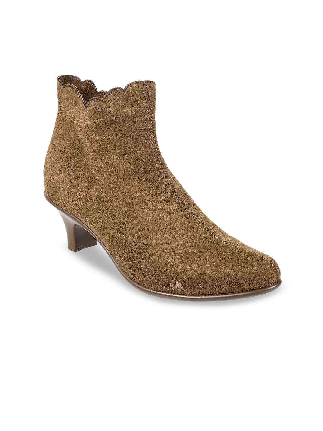 

Mochi Women Kitten Heel Regular Boots, Khaki