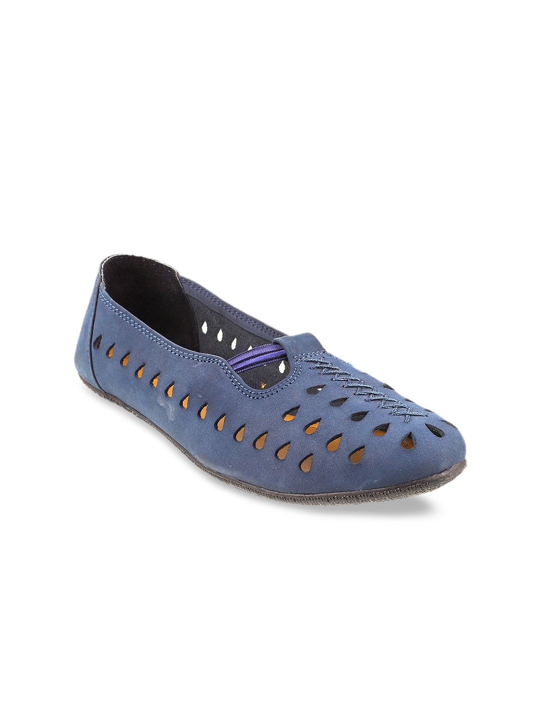 

Mochi Women Laser Cuts Ballerinas, Navy blue
