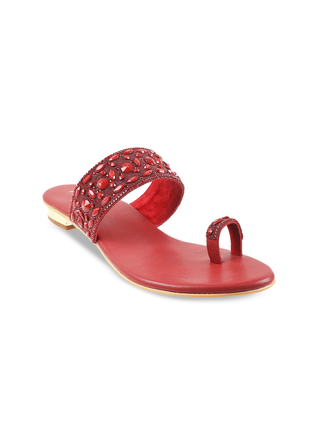 

Mochi Embellished Block Heels, Maroon