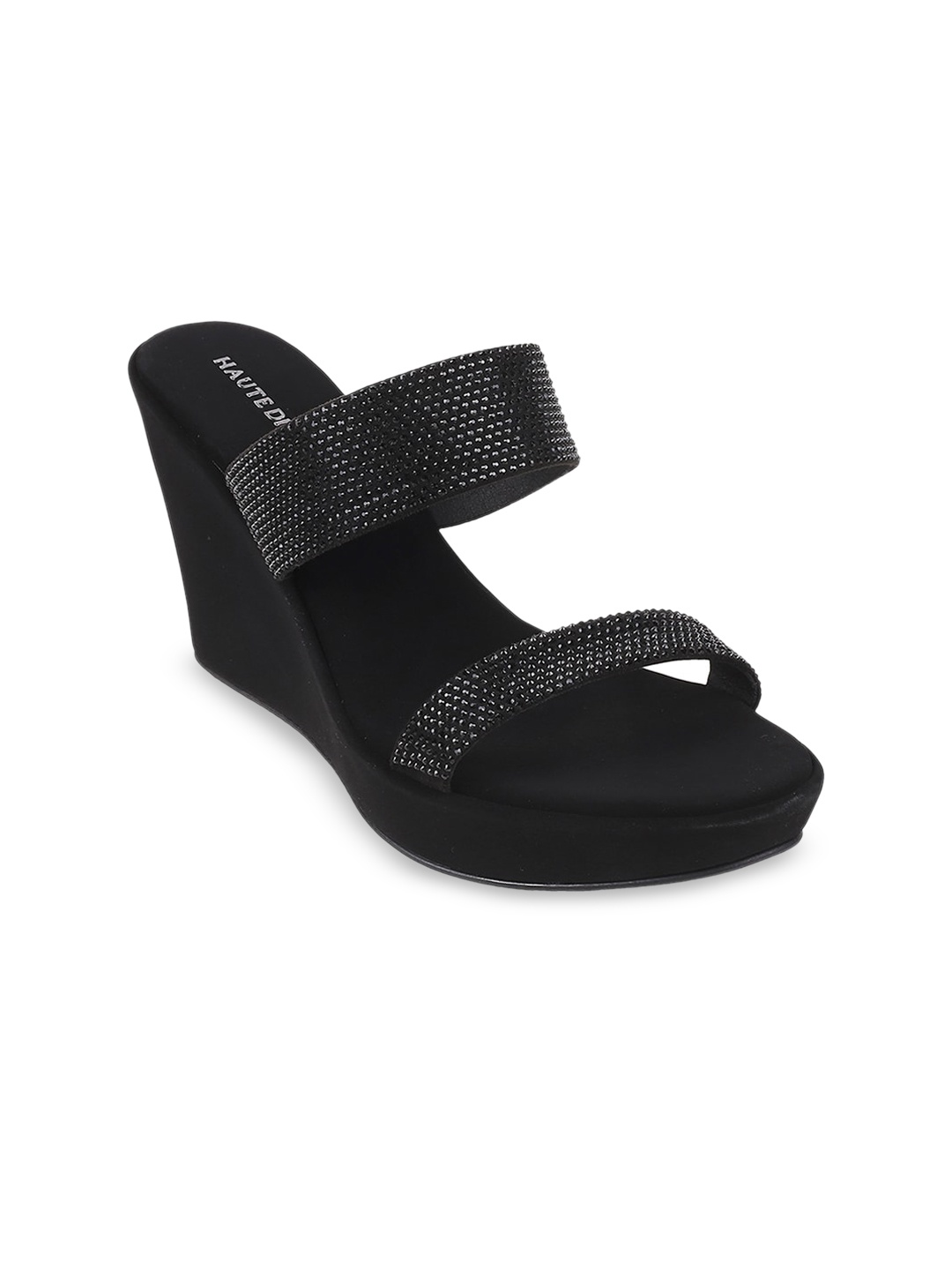 

Mochi Embellished Wedge Heels, Black