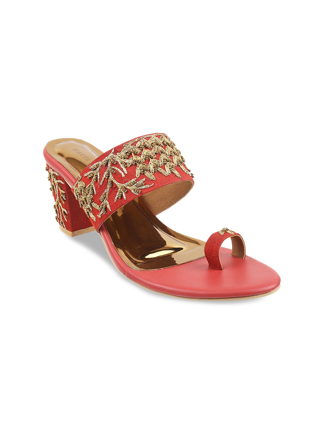 

Mochi Embellished Block Heels, Maroon