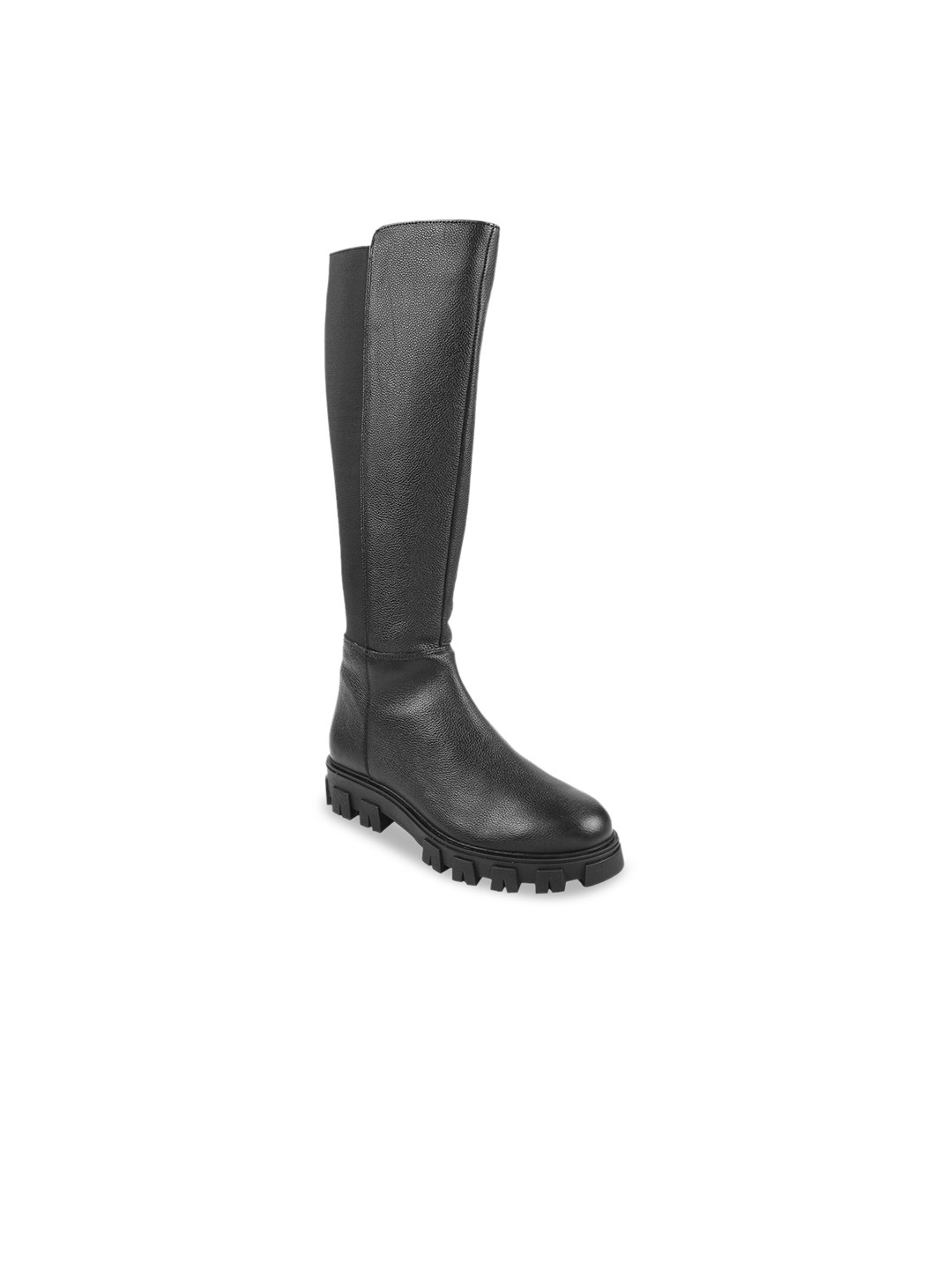 

Mochi Women Textured High-Top Regular Boots, Black