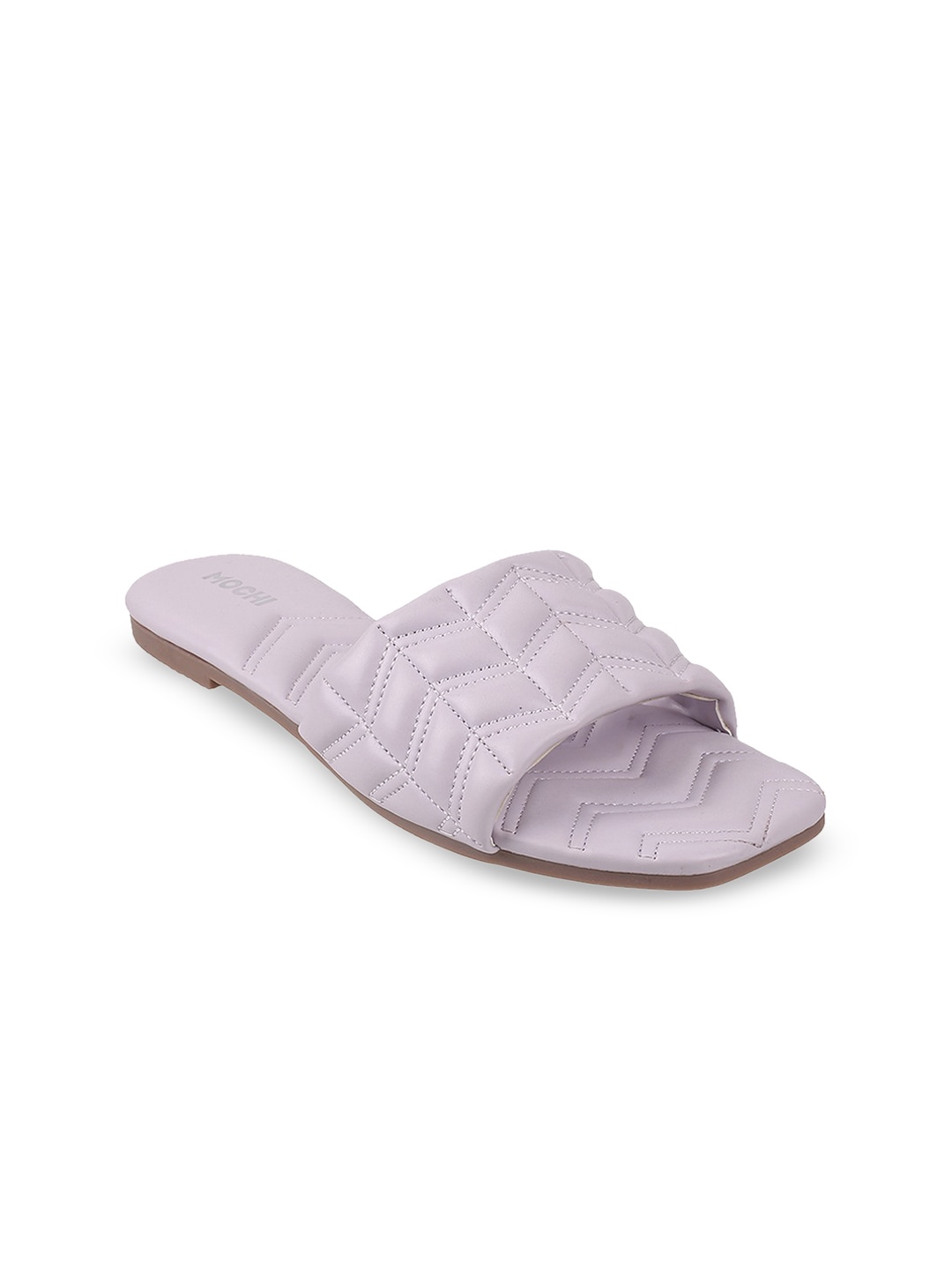 

Mochi Women Textured Open Toe Flats, Lavender
