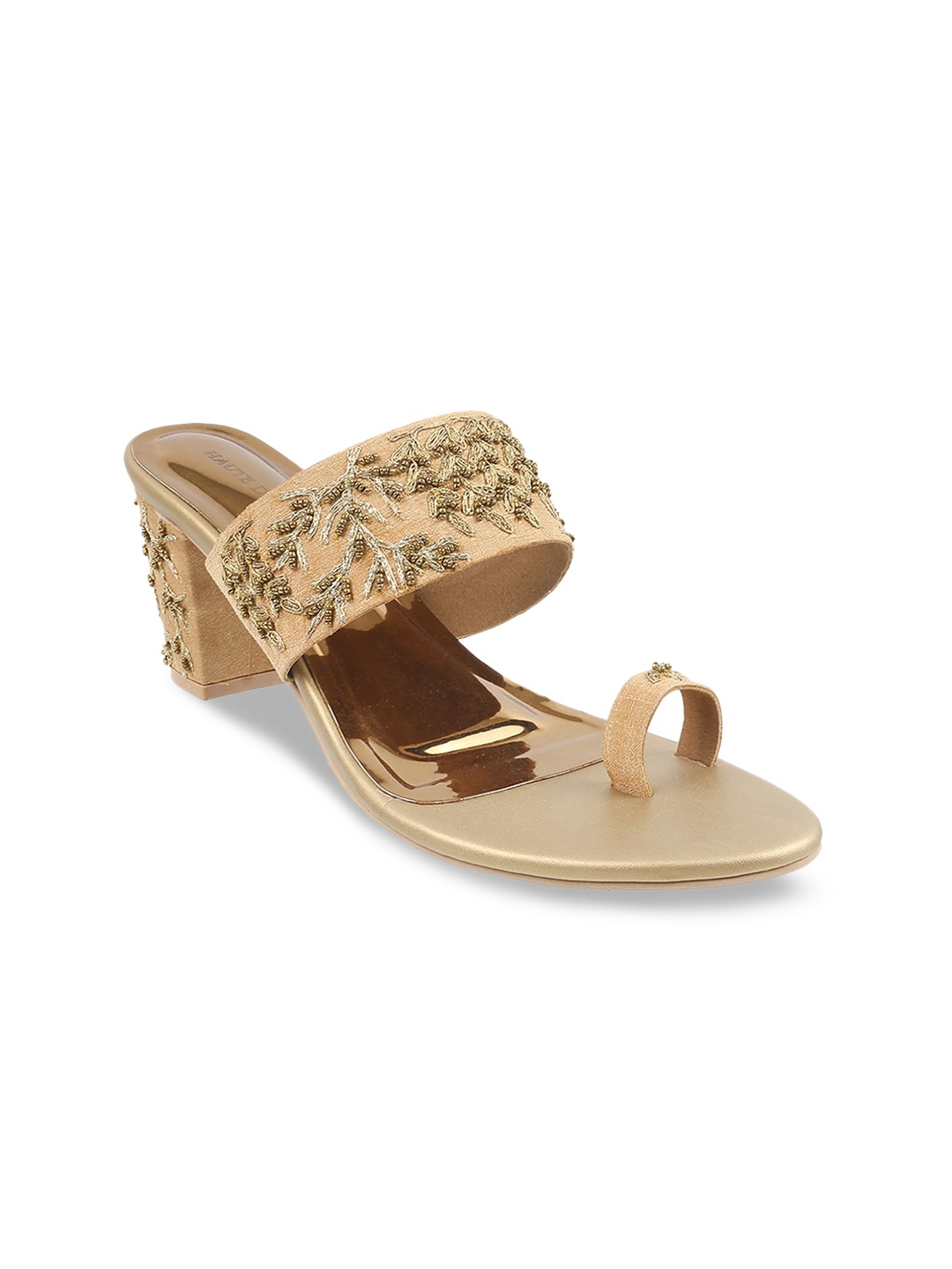 

Mochi Women Embellished Block Heels, Gold