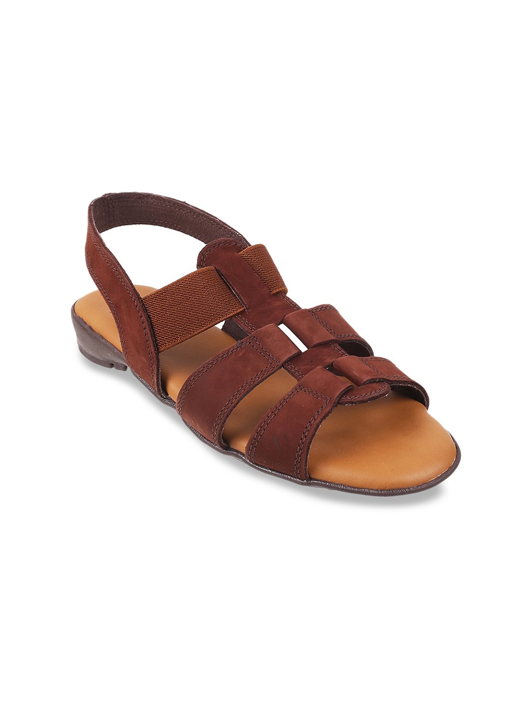 

Mochi Women Open Toe Flats, Brown