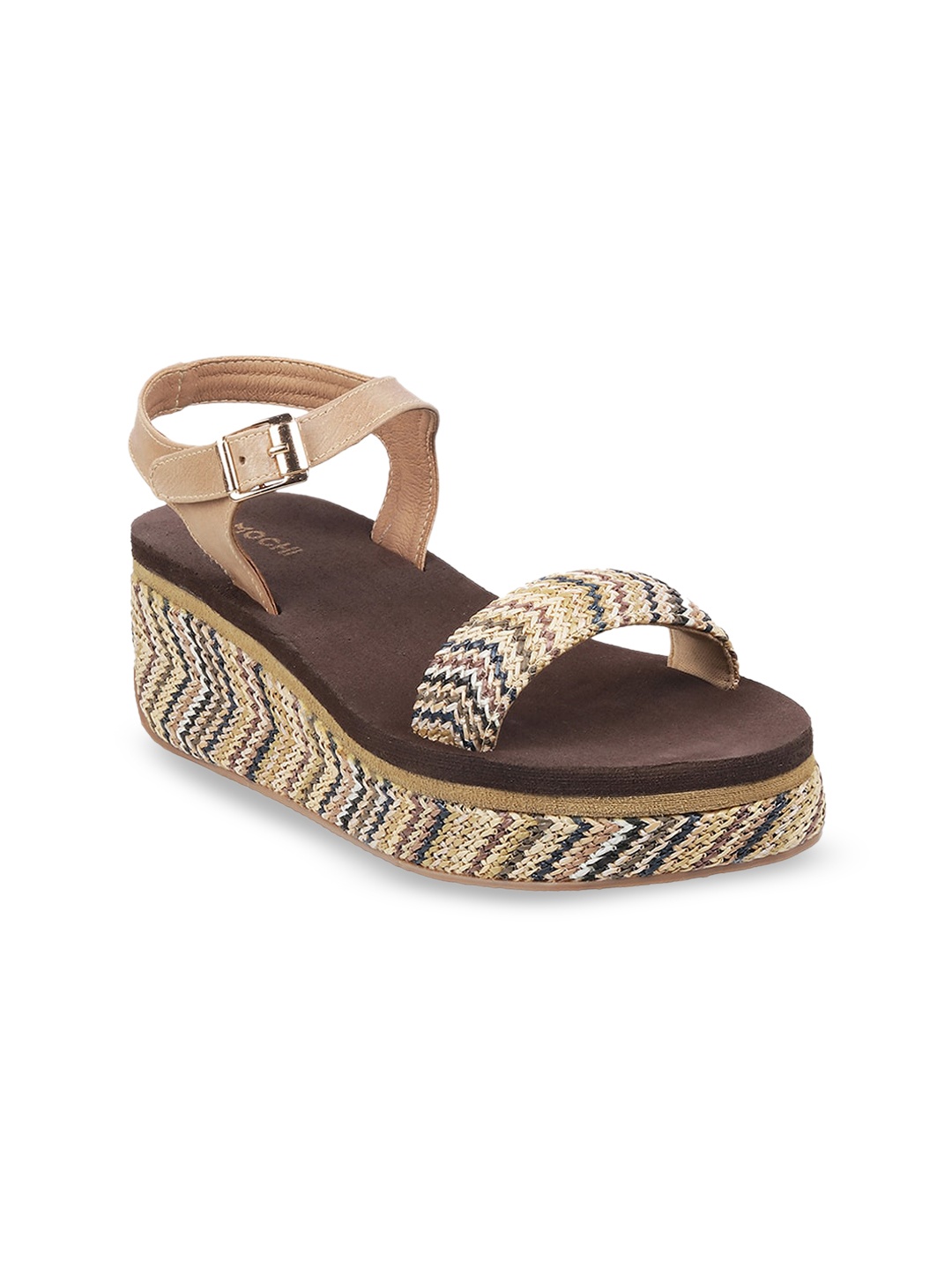 

Mochi Women Flatform Heels, Beige