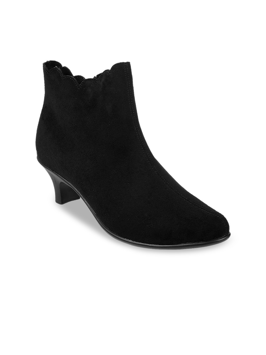 

Mochi Women Kitten Heel Regular Boots, Black