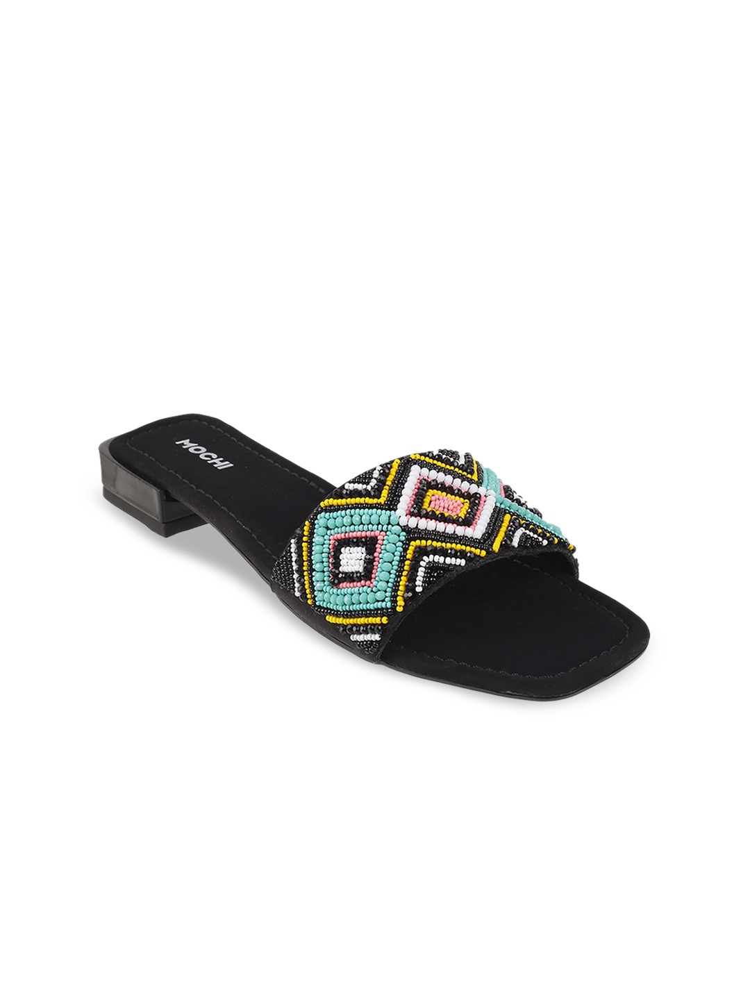 

Mochi Women Embellished Open Toe Flats, Black