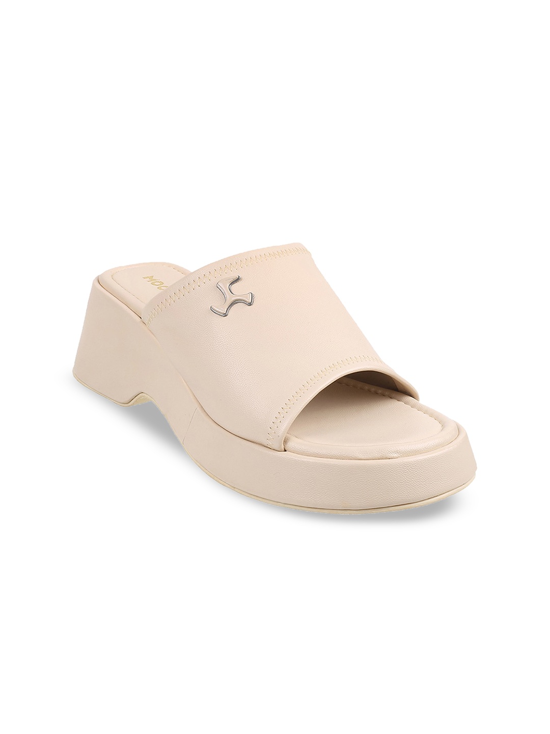 

Mochi Women Flatform Heels, Beige