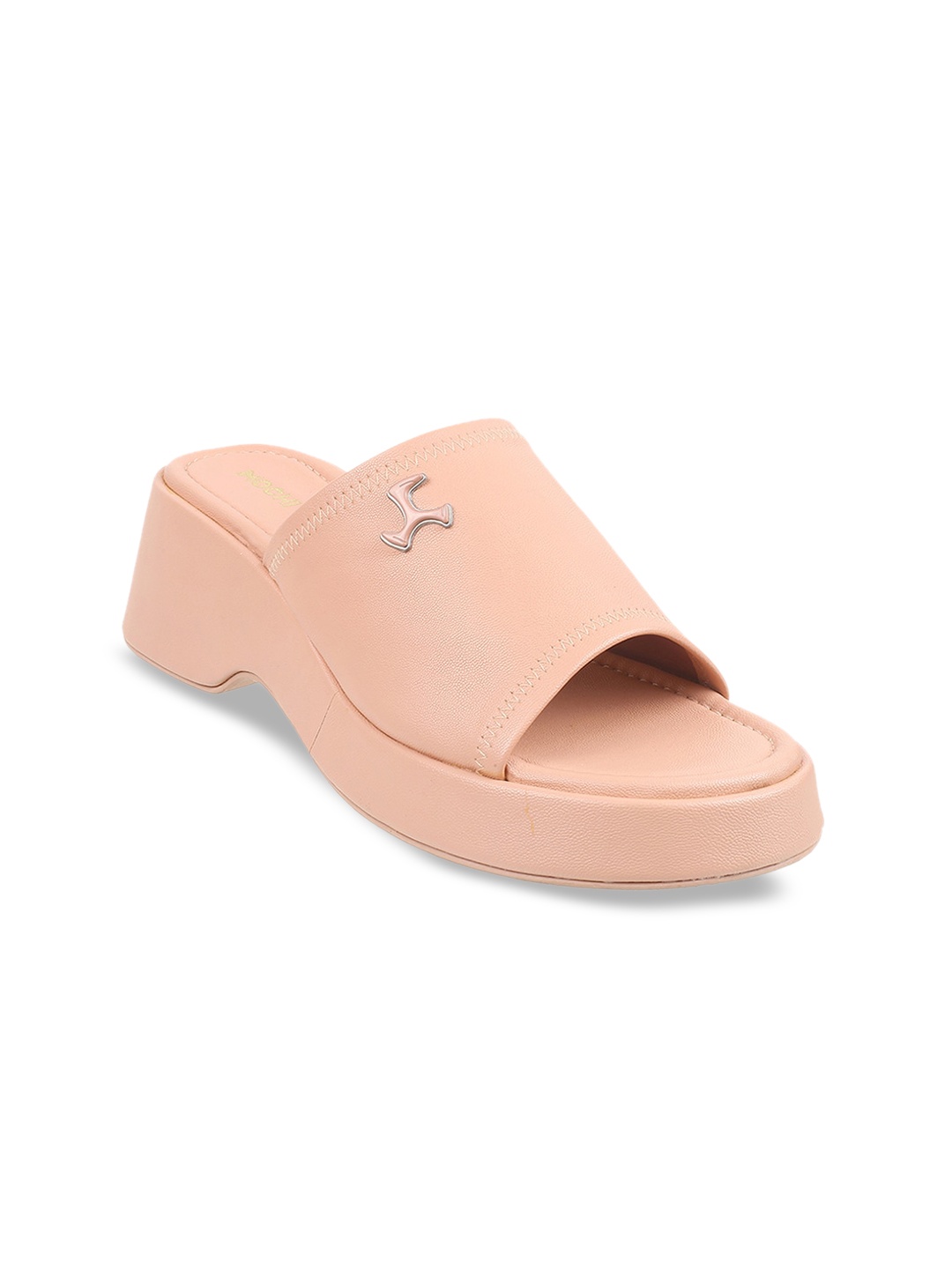 

Mochi Women Flatform Heels, Peach