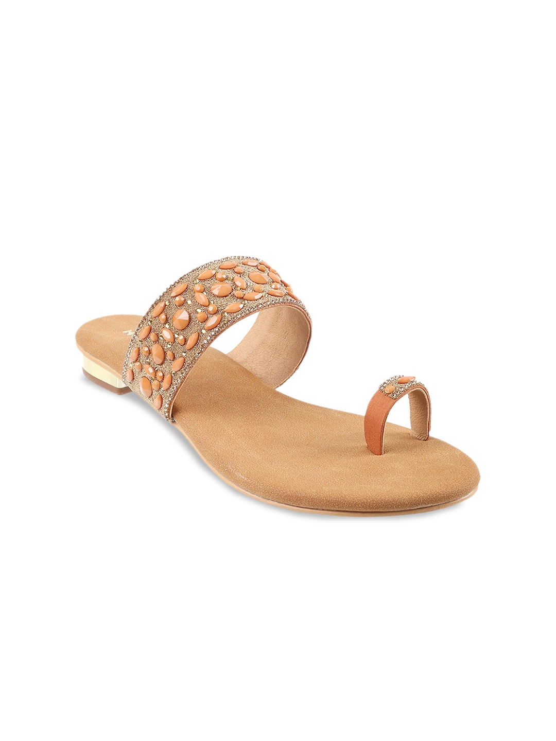

Mochi Women Embellished Ethnic One Toe Flats, Gold