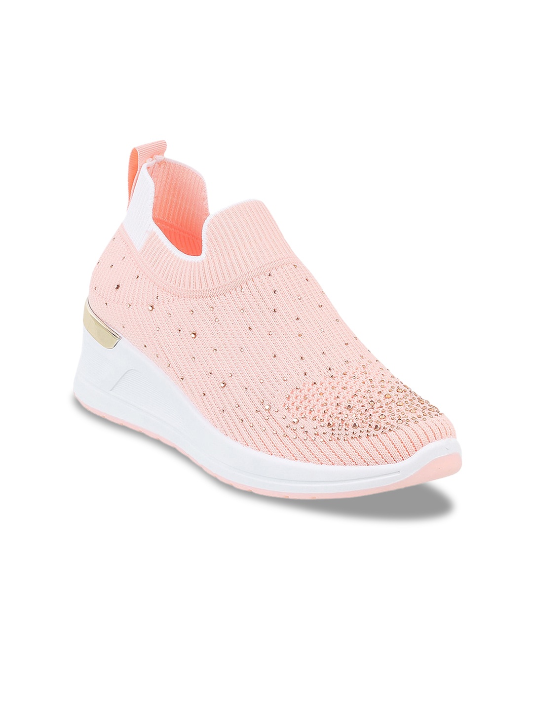 

WALKWAY by Metro Women Woven Design Embellished Slip-On Sneakers, Pink