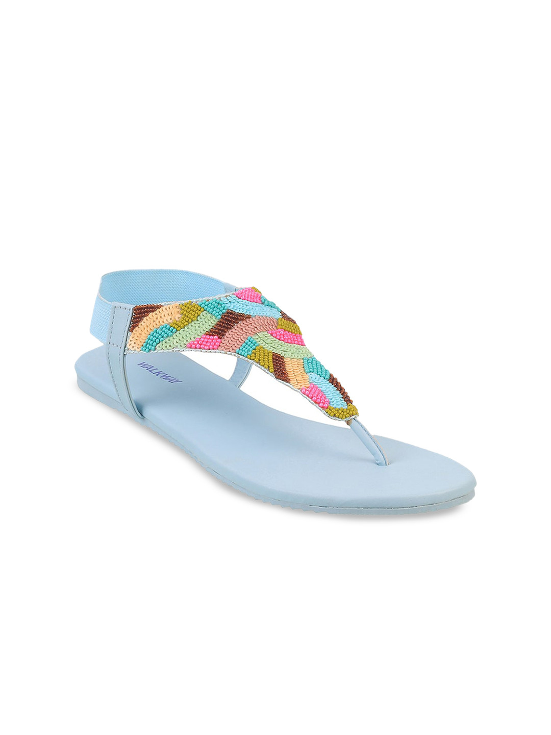 

WALKWAY by Metro Women Embellished T-Strap Flats, Blue
