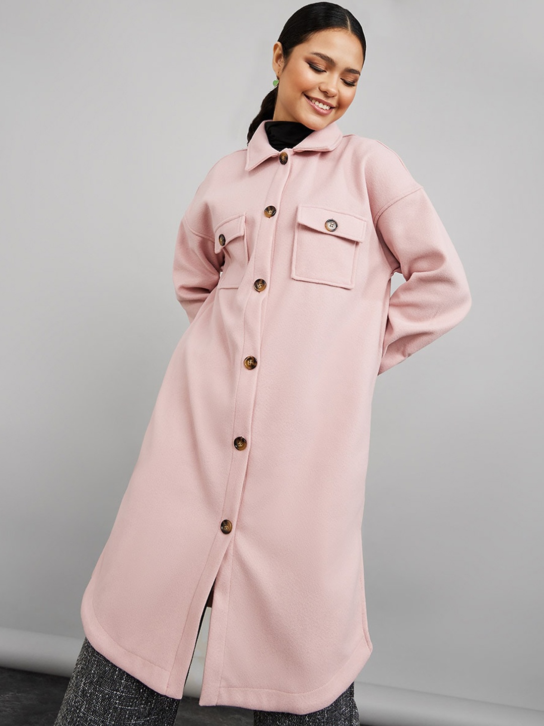 

Styli Women Trench Coats, Pink