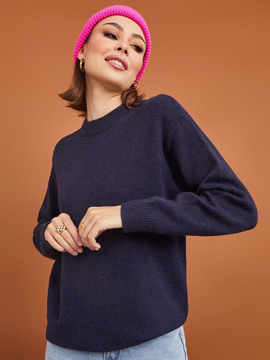 

Styli Women Acrylic Pullover, Navy blue