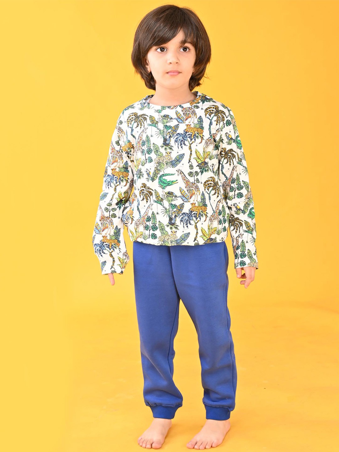 

Anthrilo Boys Printed Top with Trousers, Off white