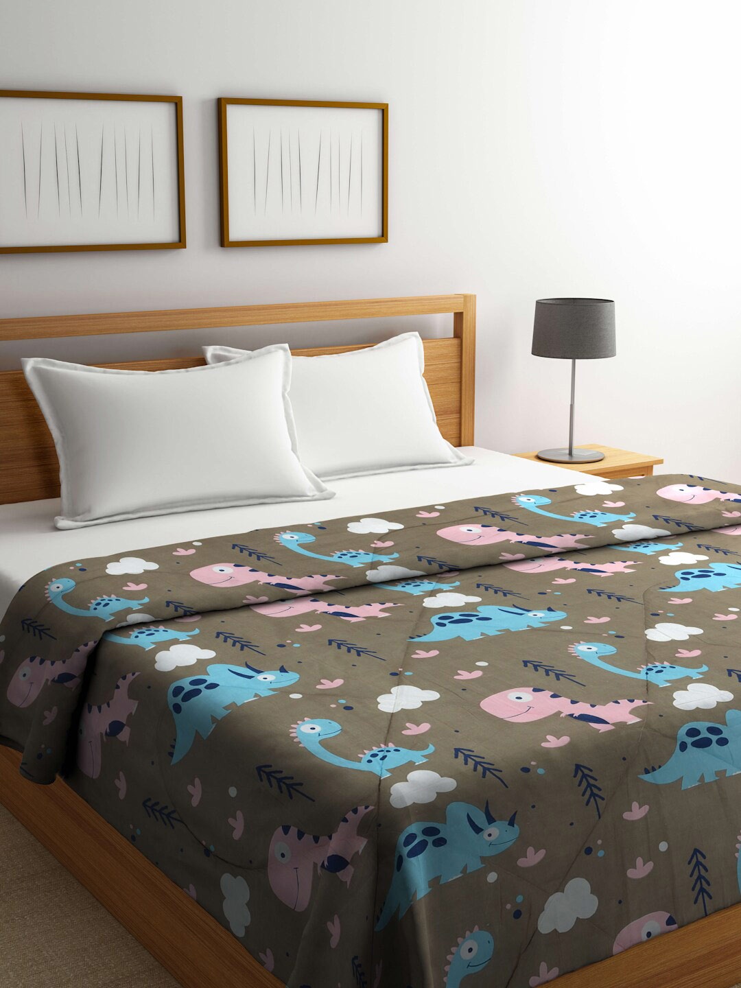 

Arrabi Brown & Blue Cartoon Characters Mild Winter 450 GSM Double Bed Comforter