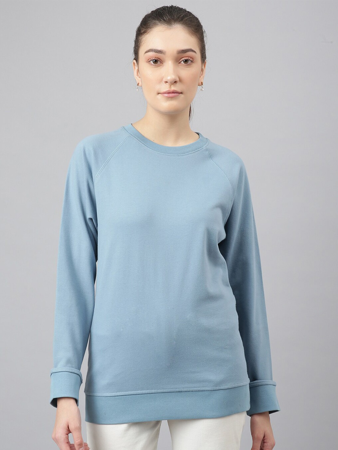 

Pritla Round Neck Cotton Sweatshirt, Blue