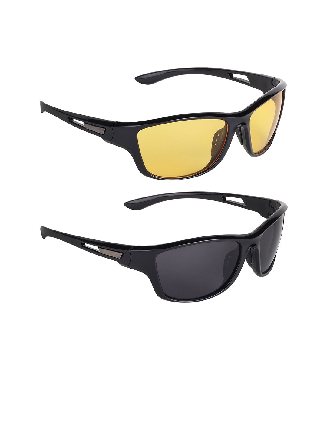 

CRIBA Unisex Lens & Sports Sunglasses with UV Protected Lens, Black