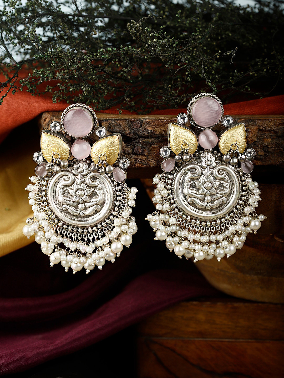 

XAGO Silver Plated Classic Drop Earrings, Pink