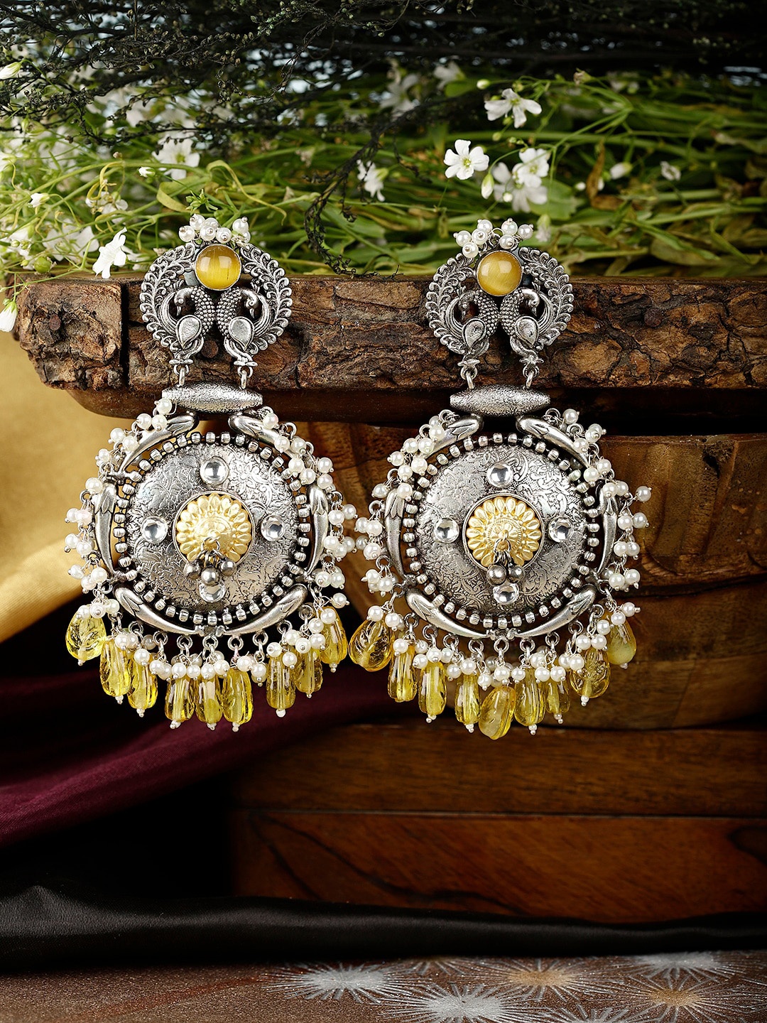 

XAGO Silver Plated Classic Drop Earrings, Yellow